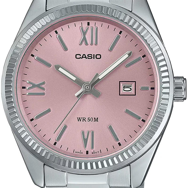 Casio Enticer Date Display Pink Dial Japan Ladies Watch- LTP-1302DD-4A1